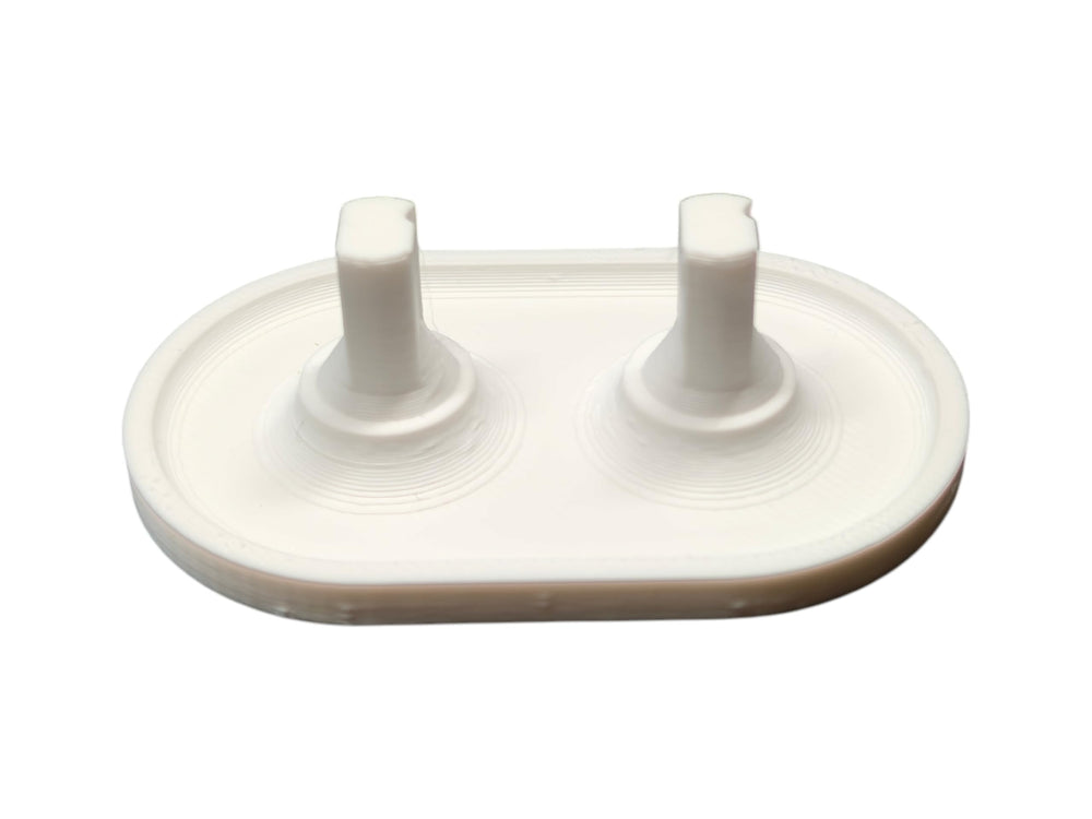 Durable plastic, 3D-printed construction of the Oral-B head holder