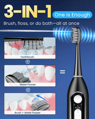 Close-up of sonic vibrations on the toothbrush