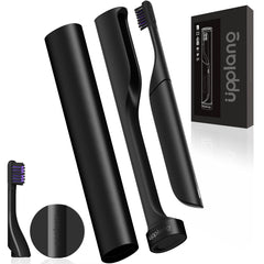 Electric toothbrush in black, front view
