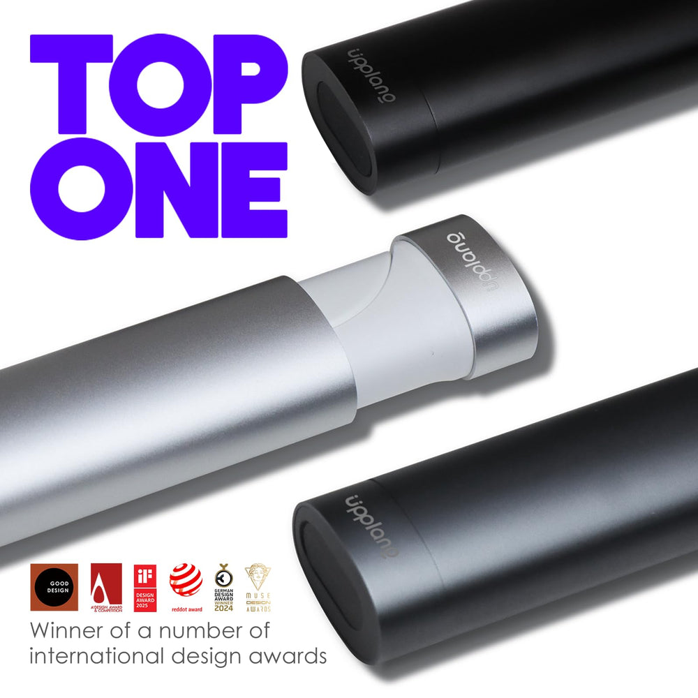 Electric toothbrush in black, side view