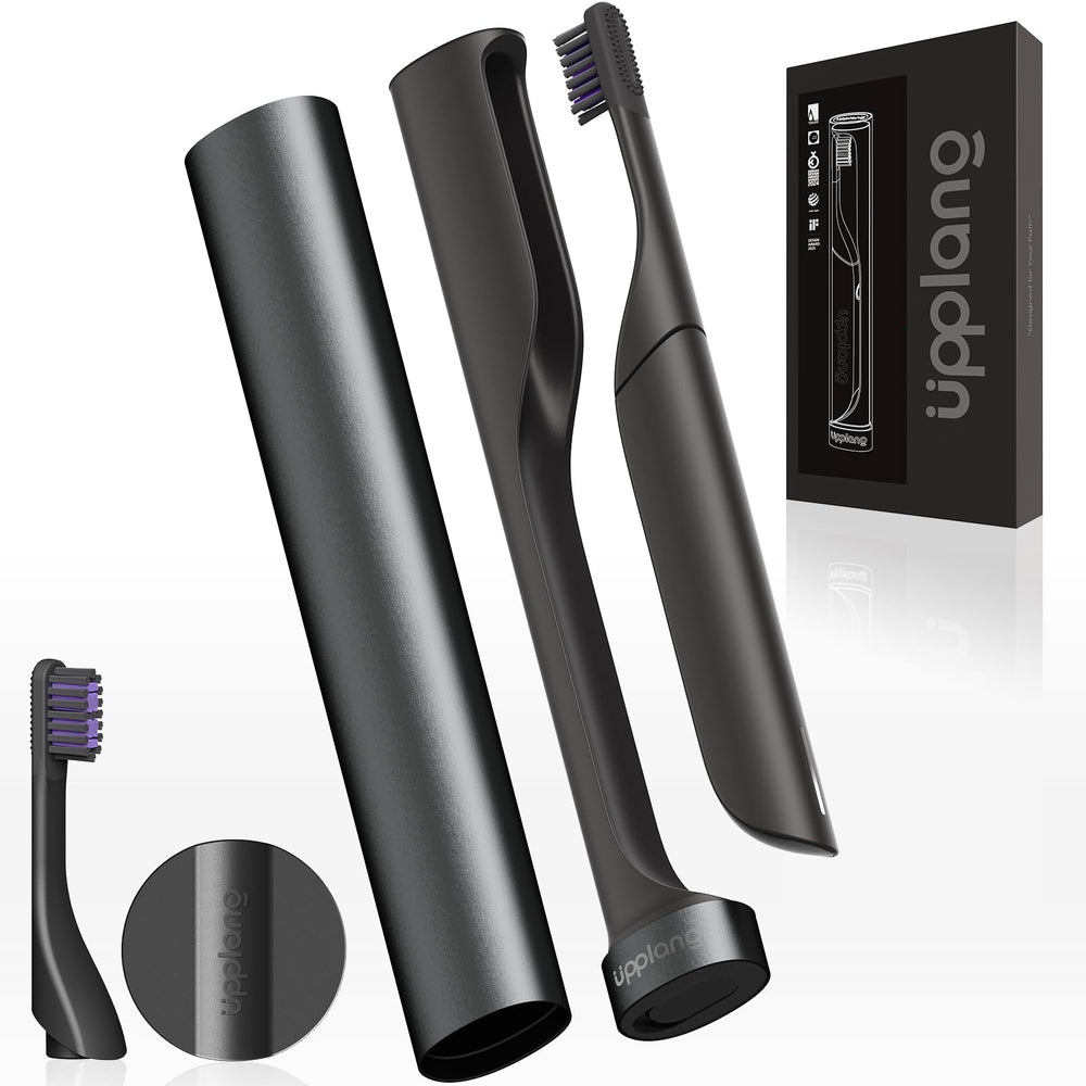 Slate gray electric toothbrush front view