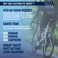 Electrolyte Boost ready-to-take packets ideal during fasts or intense activities