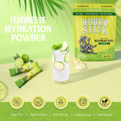 Scoop of electrolyte powder next to glass showing texture