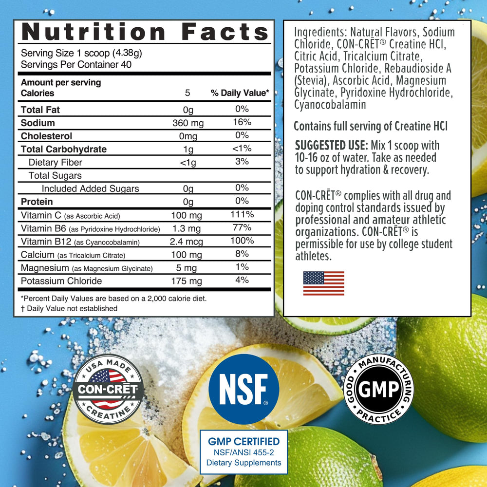 Electrolyte profile with vitamins C, B6 and B12