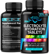 Electrolytes Tablets bottle with 9-in-1 hydration formula label