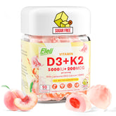 Eleli D3 K2 Peach gummies bottle β 90 count, peach flavor