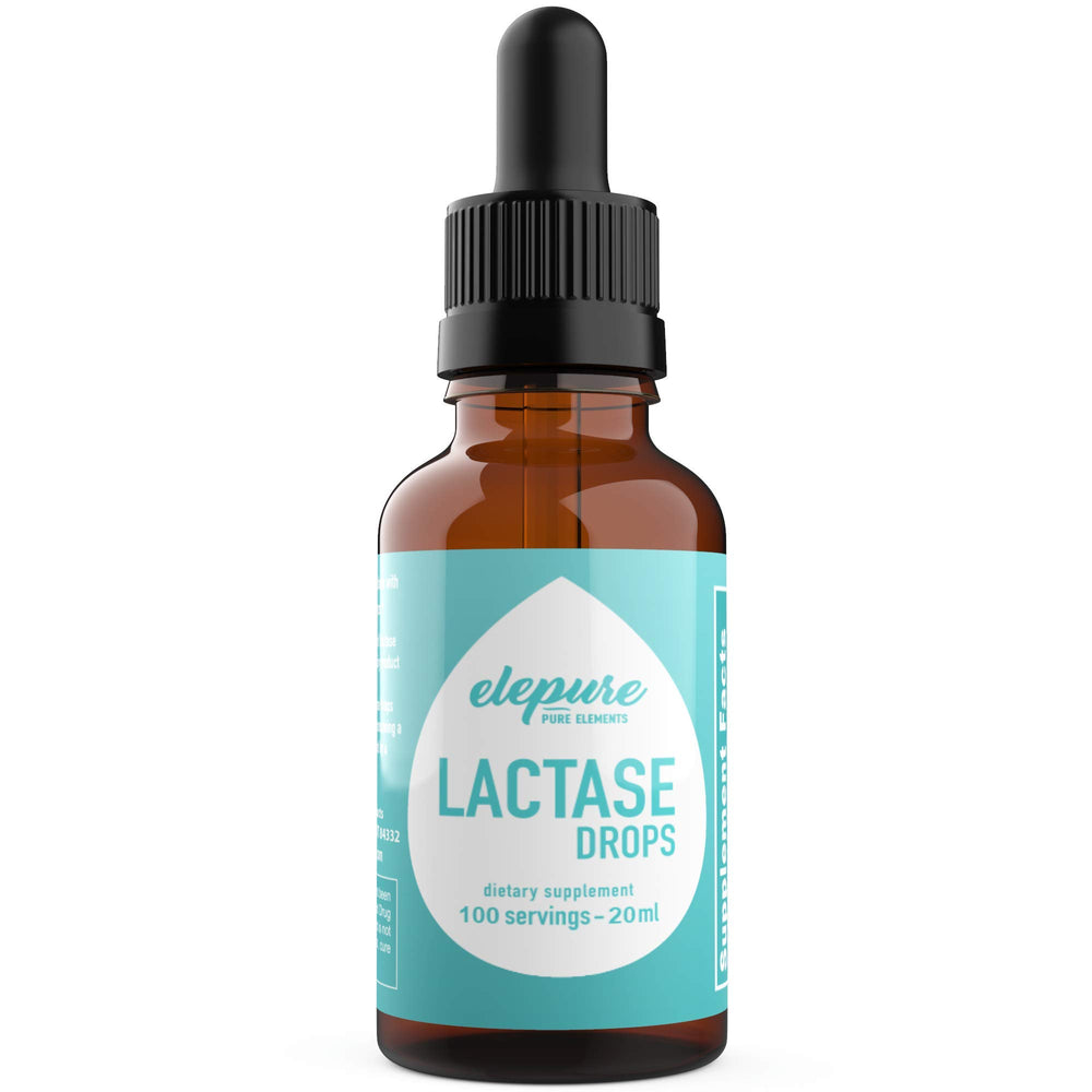Elepure Pure Elements Lactase Drops bottle label and packaging