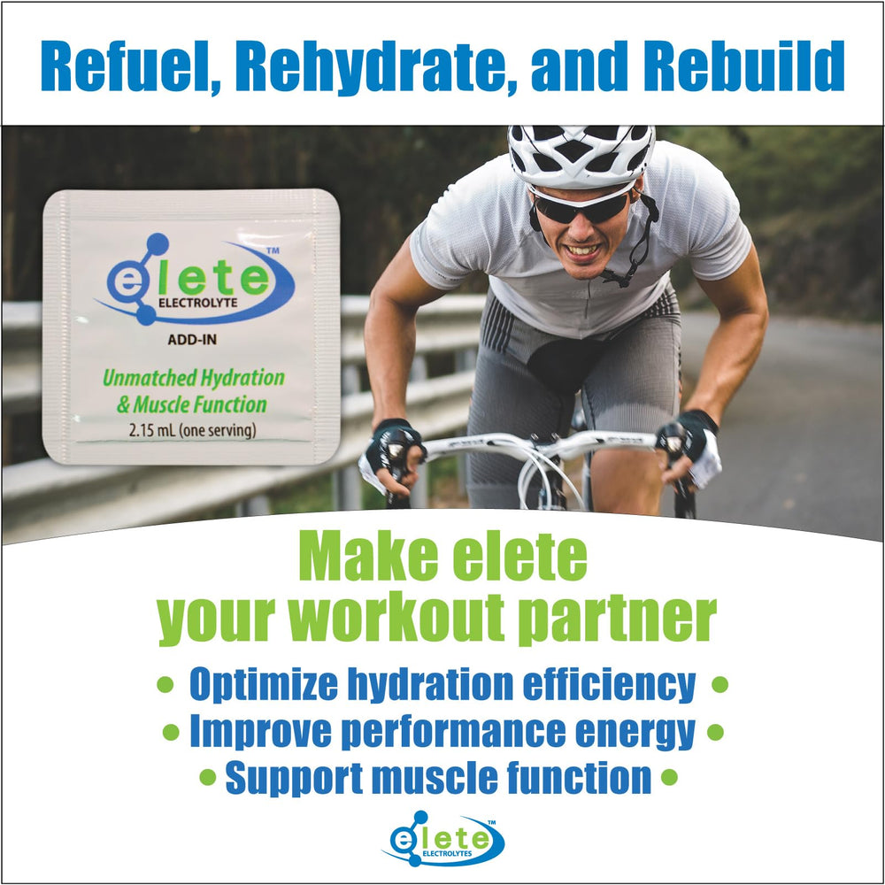 Elete Citrilyte Add-In portable packaging for travel and workouts.