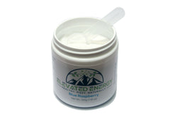 Glass of Elevated Energy Blue Raspberry fizz with bubbles