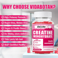 Bottle and packaging of ElevateLife Creatine Monohydrate Gummies