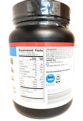 Close-up of Elevation Vanilla protein powder label