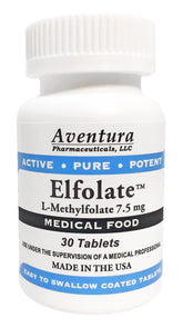 Elfolate 7.5 mg L-Methylfolate bottle label front view