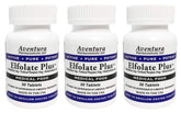 Front view of ELFOLATE Plus 3mg 3 Pack packaging
