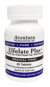 Front view of ELFOLATE Plus 3mg L-Methylfolate tablets bottle