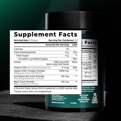 Close-up of ACV Gummies label showing 1000mg