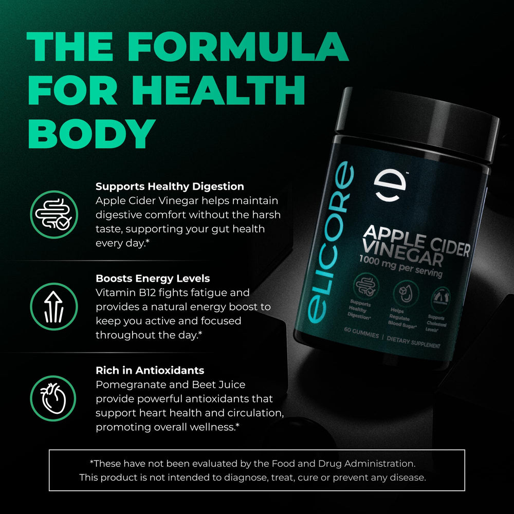 Product shot of ELICORE ACV Gummies bottle