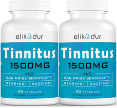 Elikadur 1500mg Tinnitus supplement bottle label