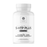 Front view of Elite 5HTP Plus bottle highlighting Kava, Magnesium, SAM-e and 60 capsules