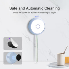 Compact portable travel toothbrush holder in blue-mirror finish