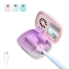 ELMWAY toothbrush holder and UV-C cleaner case in Pink-Fan color