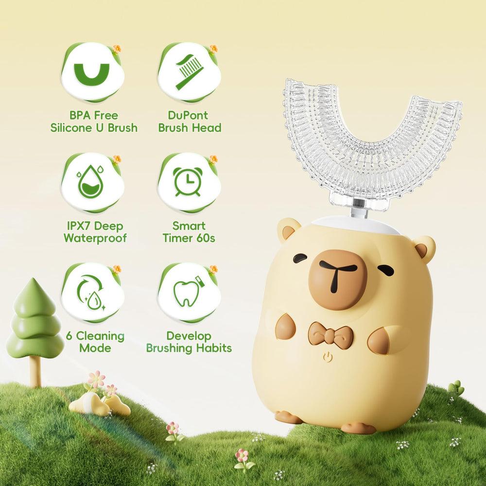 U-shaped silicone and soft brush heads for kids