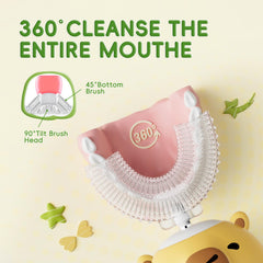 360-degree full-mouth cleaning design with tilt head