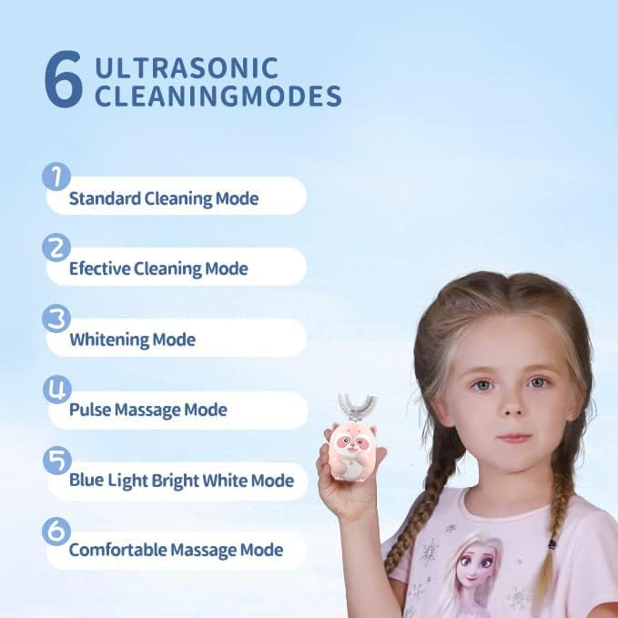 Close-up of U-shaped silicone brush heads for children's teeth