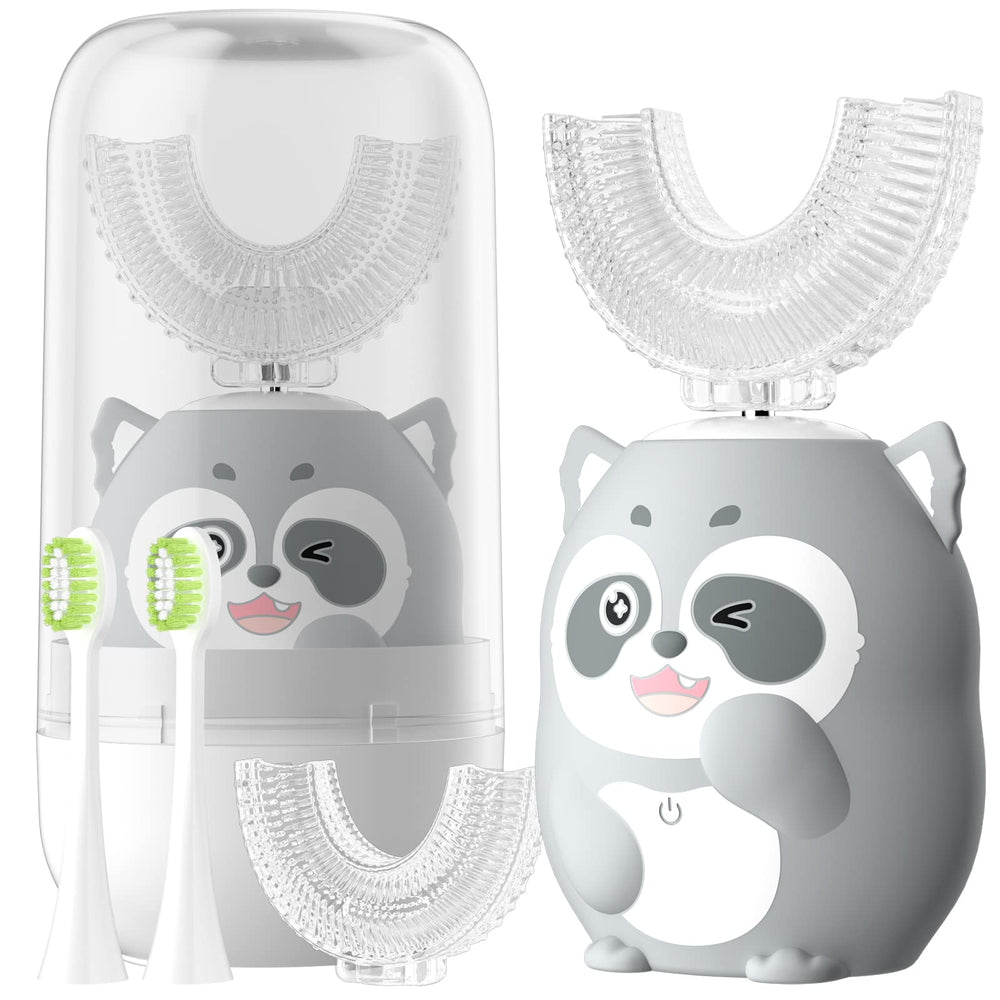 ELOTAME Kids Electric U-Shaped Toothbrush gray front view