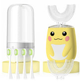 ELOTAME Kids Electric U-Shaped Toothbrush in yellow with 6 modes