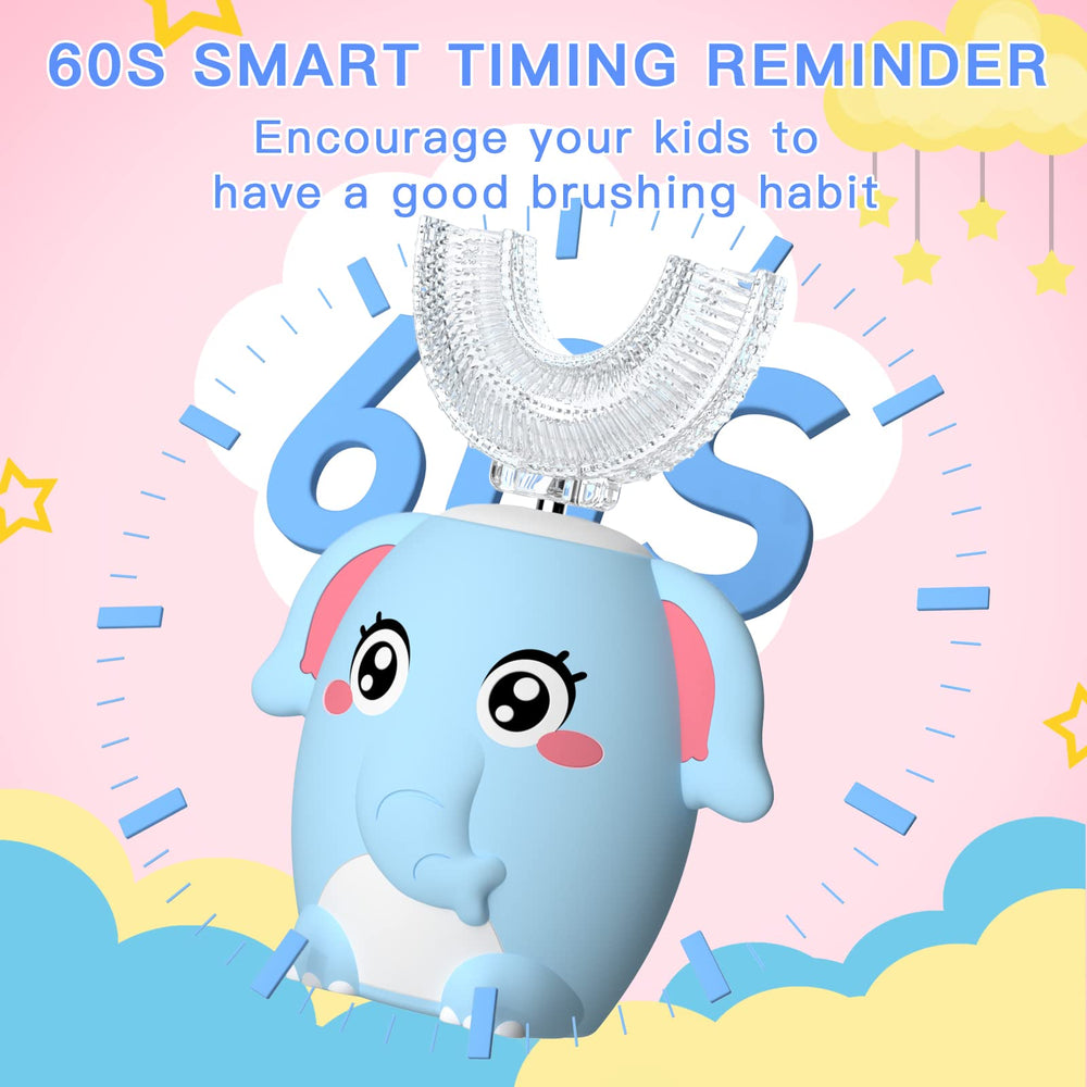 60-second timer indicator on toothbrush