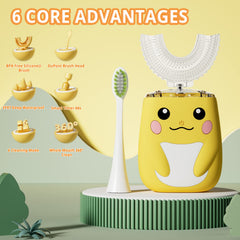 U-shaped silicone brush head and soft bristle brush head options