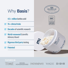 Lifestyle image featuring Basis NAD+ supplement