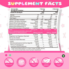 Strawberry-flavored gummies scattered on white background