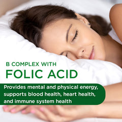 Label highlighting methylated folic acid and full-spectrum B vitamins