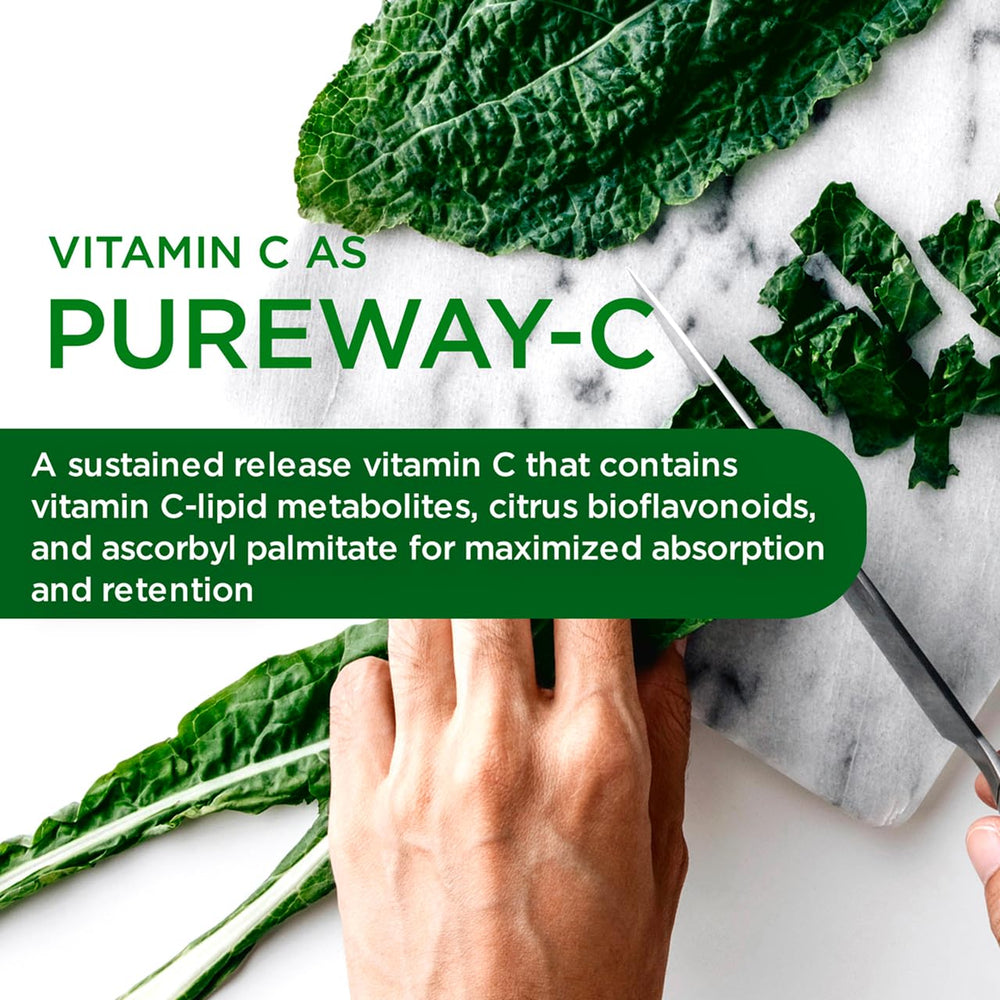 Close-up of 60 vegetable capsules from Complete Premium Multi