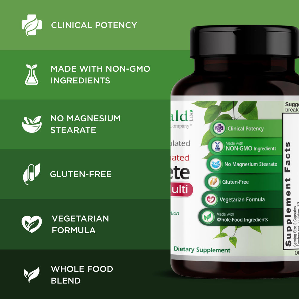 Supplement facts panel for Emerald Labs Complete Premium Multi