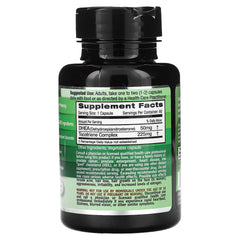 Supplement facts label for Emerald Labs DHEA 50mg Adrenal Support Gluten-Free