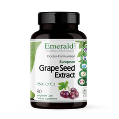 Bottle of EMERALD LABS European Grape Seed Extract 90 vegetarian capsules