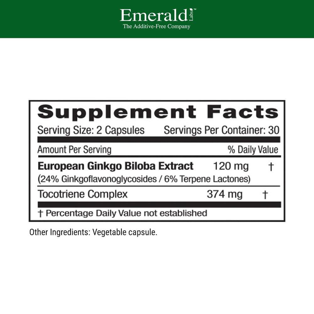 European Ginkgo Biloba extract serving on bottle
