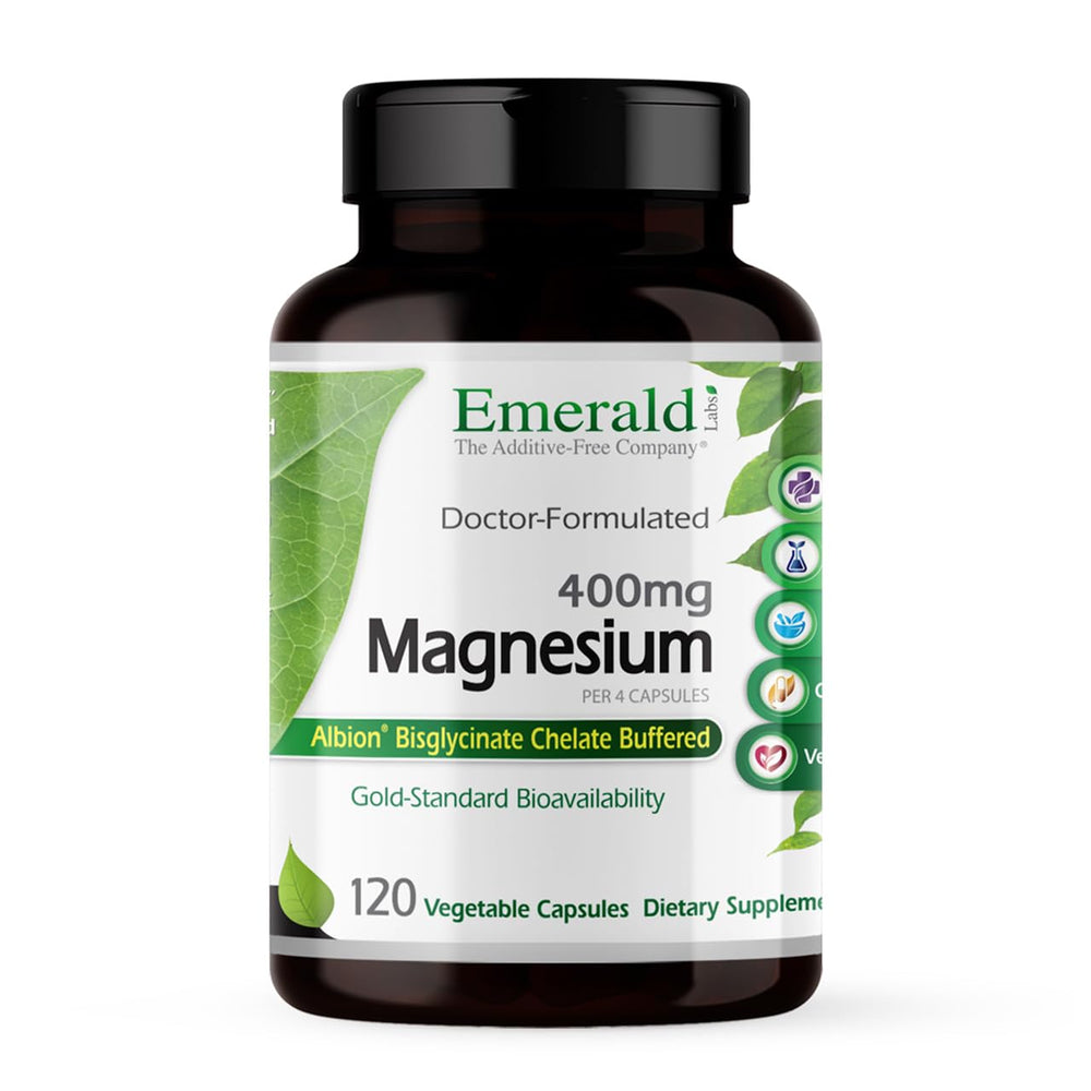 Emerald Labs Magnesium 400mg bottle for bone and sleep support