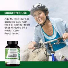 Vegan-friendly label and product features of Emerald Labs magnesium