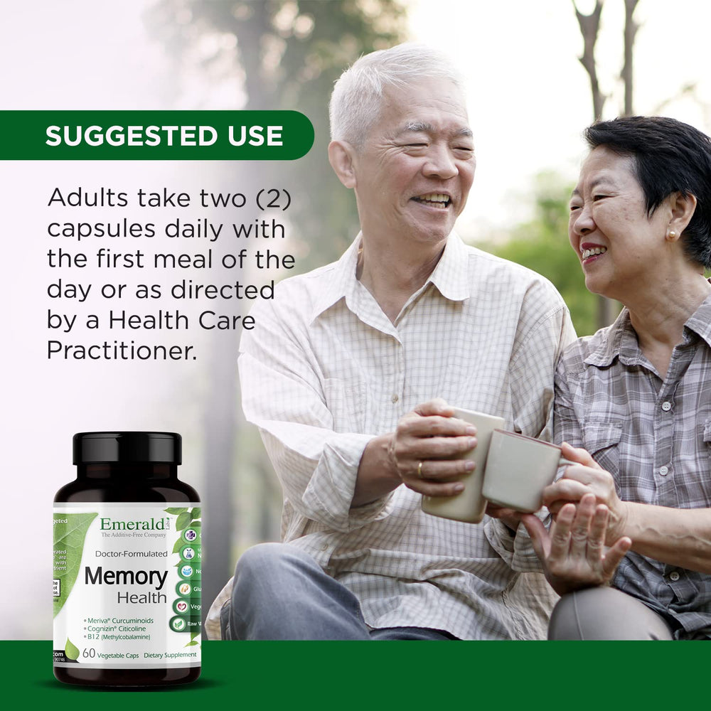 Gluten-free Memory Health capsules in a bottle