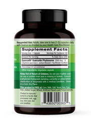 Close-up of Quercetin Phytosome capsules in bottle