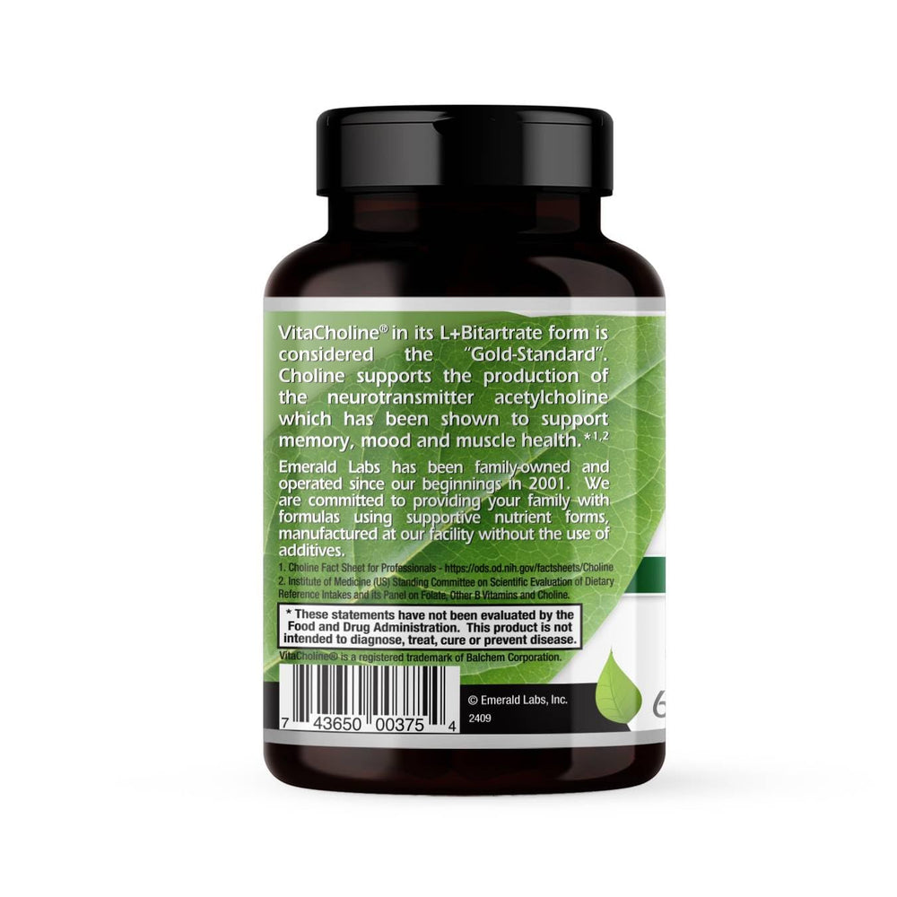 Graphic showing memory and muscle health benefits of VitaCholine