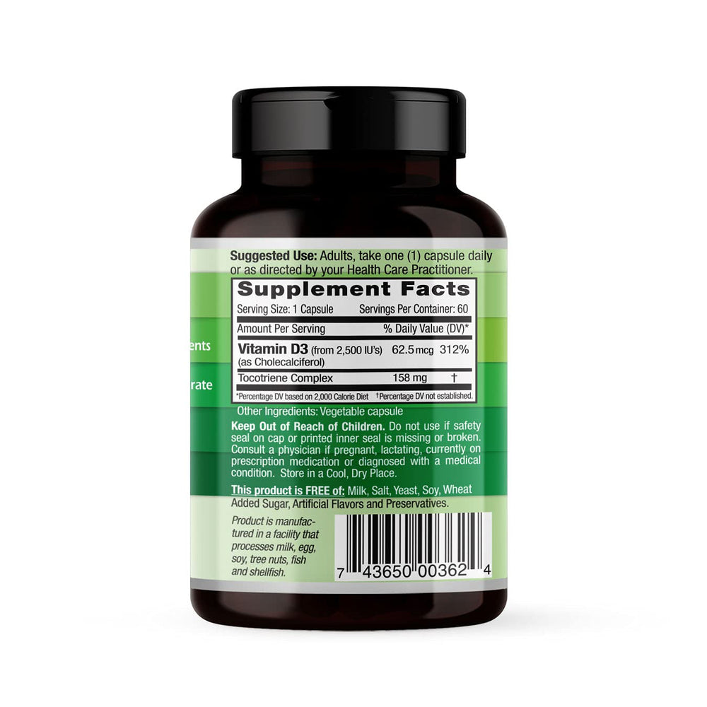 Close-up of Emerald Labs Vitamin D3 bottle label