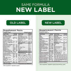 Zinc and B vitamins portion display on label