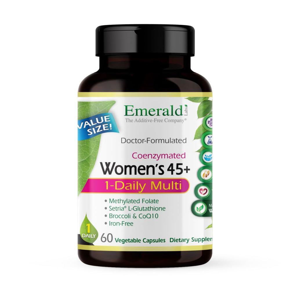 EMERALD LABS Women's 45+ 1-Daily Multi bottle label
