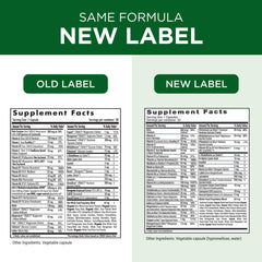 Bottle showing daily use and serving size for EMERALD LABS Women's 45+ 1-Daily Multi