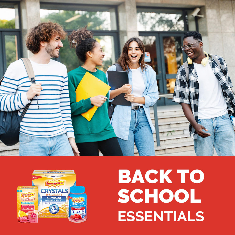 Emergen-C Immune+ Triple Action powder sachets close-up