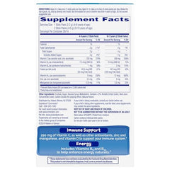 250 mg Vitamin C and other nutrients highlighted on label
